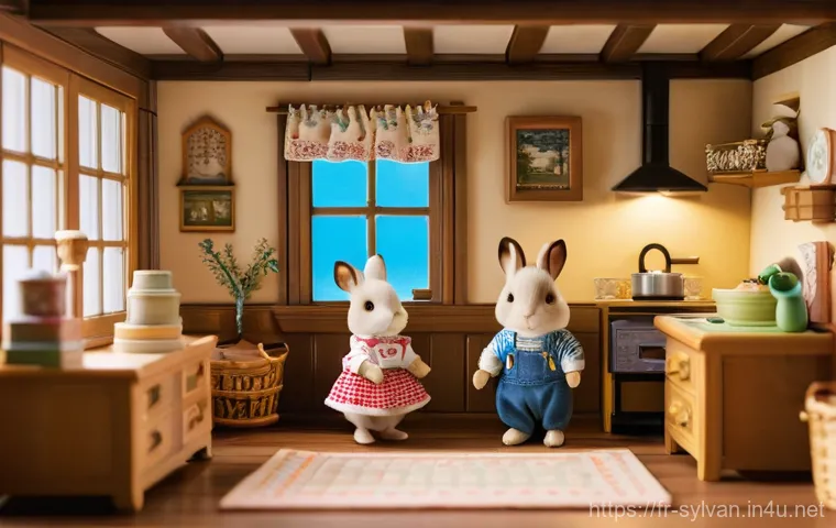 실바니안 가족과 놀이치료 사례 - Here are three detailed image generation prompts in English, inspired by the Sylvanian Families them...